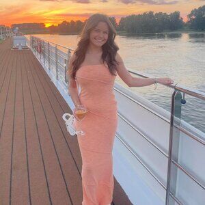 Princess Polly midi orange dress (maxi on me bc I’m short lol) US 0